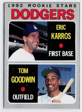 Eric Karros / Tom Goodwin 1992 Baseball Cards Magazine #BBC14 LA Dodgers