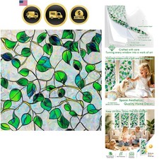 Rainbow Stained Glass Window Privacy Film UV Blocking Heat Energy Saving Vinyl