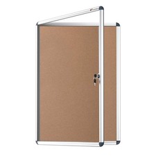 VIZ-PRO Tamperproof Lockable Cork Noticeboard Class 1 Aluminium Framed 36x24 ...