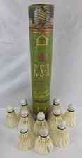 Vintage RSL Badminton Shuttlecocks of Real Feathers in Original Canister