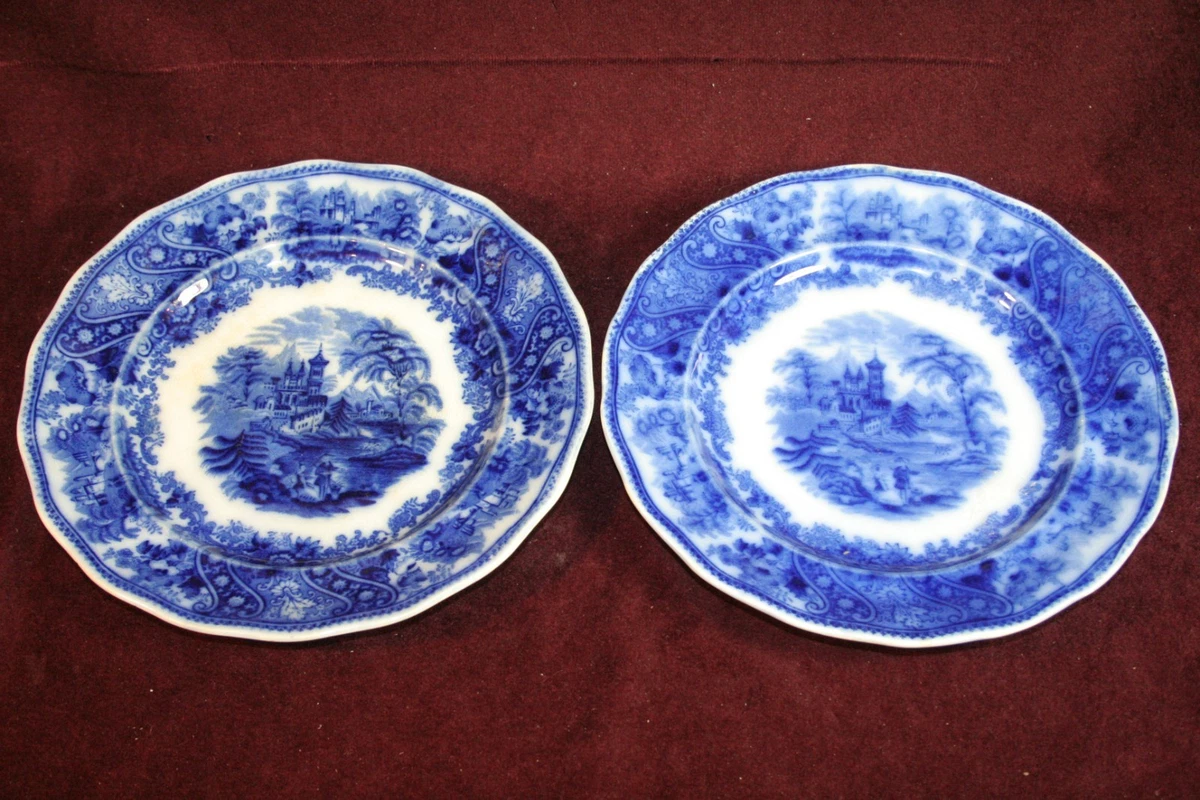 Burgess Leigh Flow Blue In Burleigh (Burgess & Leigh) China for