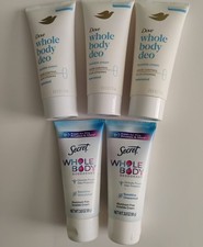 Lot Of 5 Secret  Dove Whole Body Deodorant Cream Unscented Aluminum Free