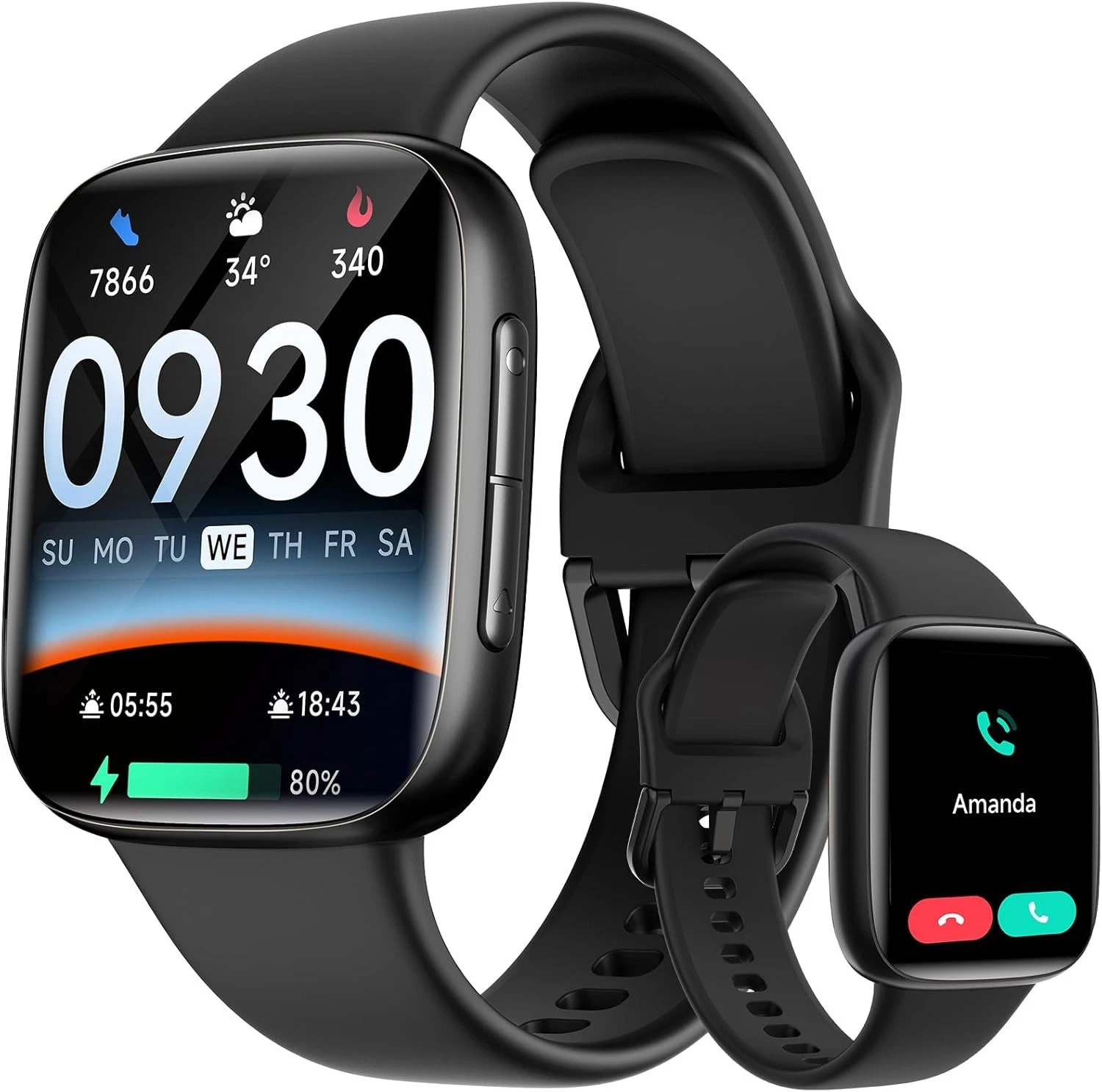 Smart Watch Men Men with Phone Function Wristwatch for iOS Android Outdoor