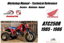 Honda ATC250R ATC250 R Service Repair Workshop Manual  1985 - 1986