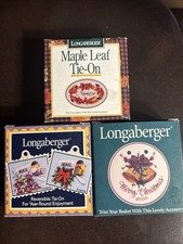 Longaberger Tie-On s All 3 NEW in box Christmas, Maple Leaf, Reversible