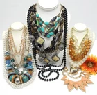 VINTAGE TO NOW FASHION/COSTUME JEWELRY NECKLACE LOT, ASSORTED TYPES & MATERIALS