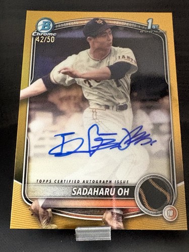 Sadaharu Oh [Gold Retrofractor] #BD-201 2025 Bowman Draft card