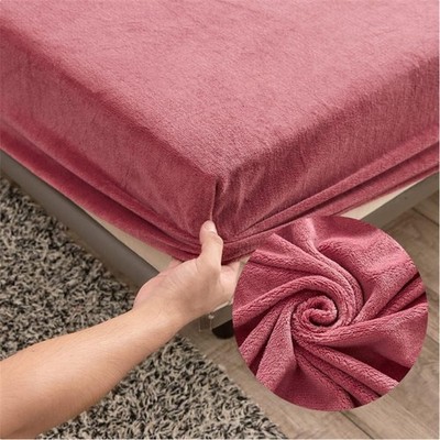 Samt Spannbettlaken 90x200cm Rosa Boxspringbett Winter