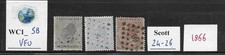 WC1_58. BELGIUM. High value 1866 set. Scott 24-26.. Used.