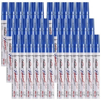 Blue Paint Marker Pens - 36 Pack Oil-Based Permanent Markers Set, Quick Dryin...