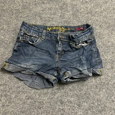 Arizona Jean Co Denim Shorts Girls Size 12 Dark Wash Studded Cuffed Casual