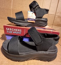 Skechers Women's UK6 Sport Sandals, D'Lux Walker New Block Foam Black/Mesh - New