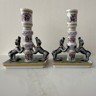 Stately Homes Sir Humphrey Wakefield Floral Animal Ceramic Candlestick Glossy