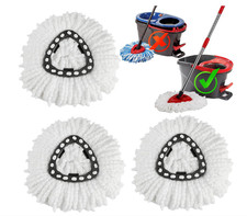 3x Replacement Microfiber Mop Head Easy Clean Wring Refill For O-Cedar Spin Mop