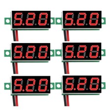 Mini Digital Voltmeter 2.4-30V Zwei-Draht Spannungsprüfer rot 6 Stück