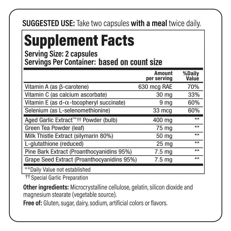 Extracto de ajo envejecido Kyolic suplemento desintoxicante y antienvejecimiento orgánico inodoro 1... Foto 4 de 4