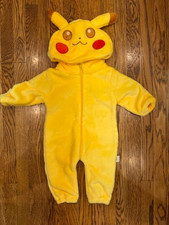 Unbranded Pokemon Pikachu Sleepwear Costume One Piece Toddler Size 6-9 Months