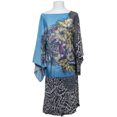 Save the Queen, Kleid, Größe: XL, Blau/Schwarz/Weiß, Elasthan/Viskose #qGq