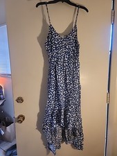 Pacific Vibes Blue Floral Sundress Size X-large Spagetti Straps
