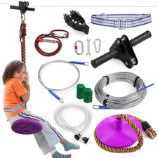 Zip line Kit 160ft for Kid and Adults up to 400lb-Special Retractors and Thic...