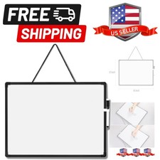 Double-Sided Dry Erase Board 16" x 12", Small White Board for Wall, Black Fra...