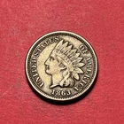 (1) Beautiful Antique 1863 Indian Head Cent/Penny CHOICE VF-VERY FINE