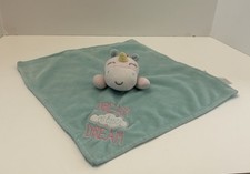 Baby Starters Lovey Unicorn Dream A Little Dream Aqua Blue Pink Rattle
