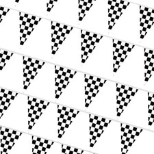 Checkered Flag Banner Black and White Racing Pennant Banner 98 ft