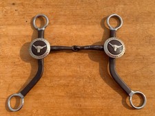Silver  Iron Longhorn Concho Western Horse Bit  5 1/4"