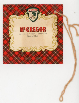 1940s-50s McGregor Shampoo Q Suede Scandia Shirt Tag David D Donniger NY F111