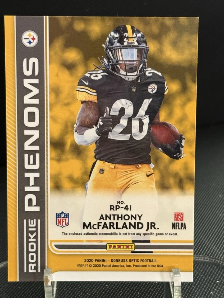 2020 Donruss Optic Anthony McFarland Jr SILVER Rookie Phenoms Patch Steelers - Image 2 of 2