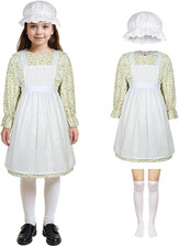 Vestito Da Cameriera Bambina, 4 Pezzi Vestito Medievale Bambine Costume Vittoria