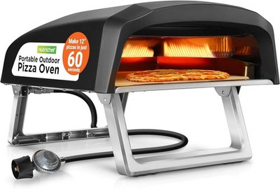 NutriChef 12'' Portable Gas Pizza Oven Propane Outdoor w/ Stone NIB