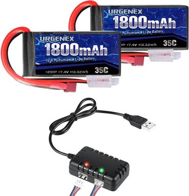 2S 35C Lipo Akku 1800mAh Deans T Plug RC Auto Kompatibel