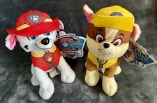 PAW Patrol Plush Lot of 2 Marshall & Rubble 8" Stuffed Animal Toys New with Tags