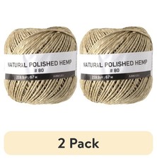 2 pack Cousin DIY Polished Hemp Cord 80 lb Strength 220 ft Natural Brown Twine