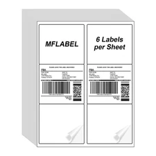 MFLABEL 3-1/3" x 4" Shipping Address Sticker, FBA Label, 6-UP Sticker Labels,...