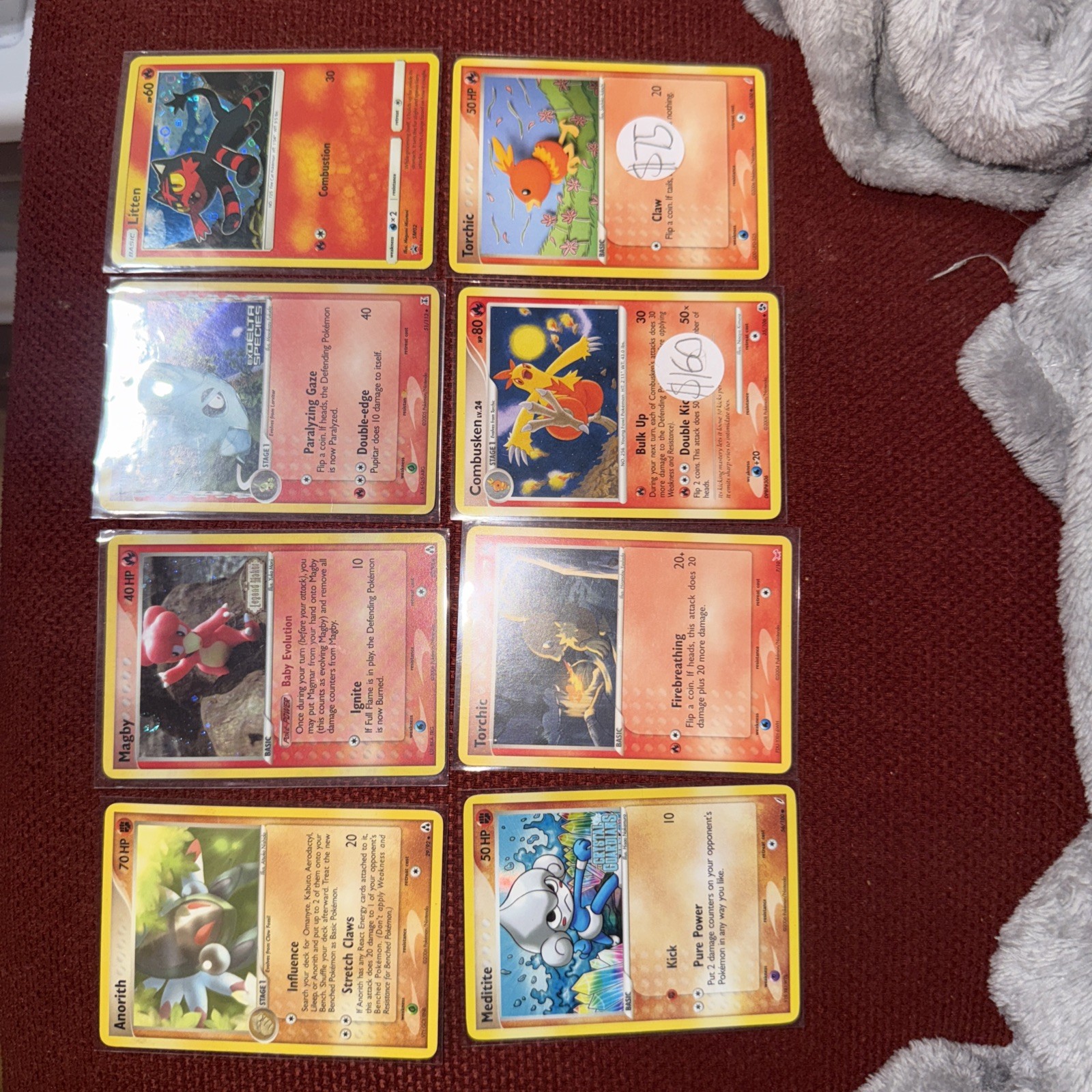 Pokemon TCG-Anorith/Magby/Pupitar/litten /meditite/Torchic/Combusken/torchic