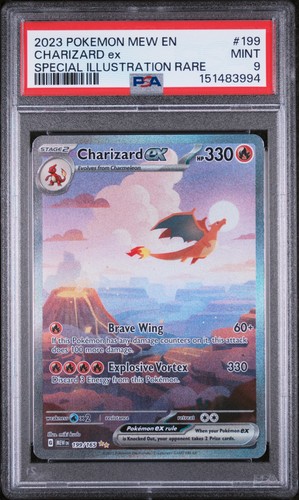 2023 POKEMON MEW EN-151 SPECIAL ILLUSTRATION RARE #199 CHARIZARD EX PSA 9