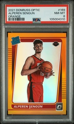 2021 PANINI DONRUSS OPTIC ORANGE #169 ALPEREN SENGUN ROOKIE RC 165/199 PSA 8
