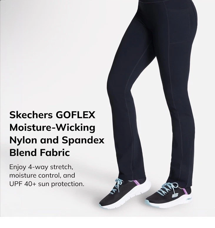 Skechers L77114 Womens  GO WALK Tall Length Pants Size XXL Tall Black - Image 4 of 4