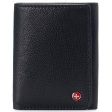 Alpine Swiss Men's Leon RFID Trifold Pocket Wallet   Genuine Leather Wallet for