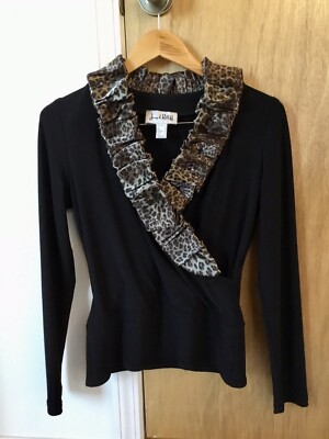 Joseph Ribkoff Designer Couture Size 8 Faux Wrap Blouse 39233 | eBay