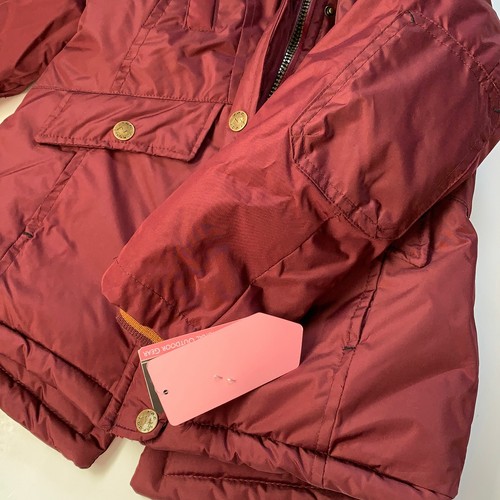 London Fog Womens Burgundy Long Sleeve Hooded Fur Puffer Coat Jacket Size 5 - Picture 4 of 11