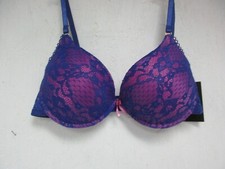 Dolce Vita Style 2644S Women's Bra Evening Blue Over Pink  Size 34C New  