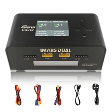 Gens Ace Imars Dual Channel AC200W/DC300W RC Lipo Battery Balance Charger Black