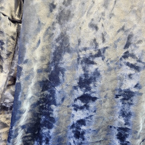 My Michelle Girls Size 16 Blue Crushed Velvet Skater Dress Bell Sleeve - Picture 4 of 16
