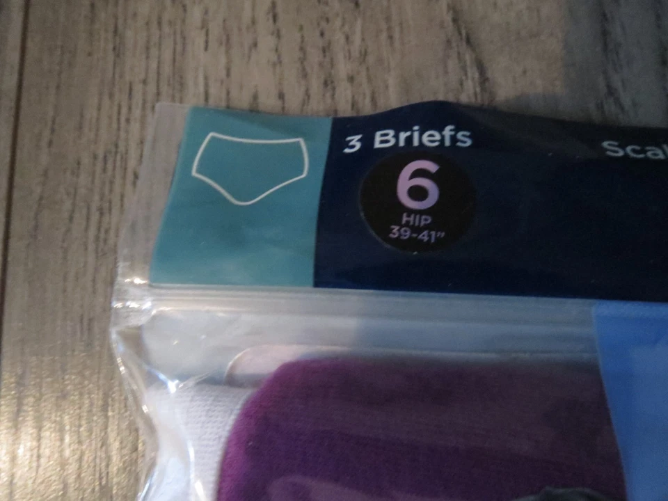 Lote Jockey Classics/3 Bragas Púrpura/Impresión/Púrpura 100% Algodón, Talla 6, Nuevas con Etiquetas Foto 3 de 3