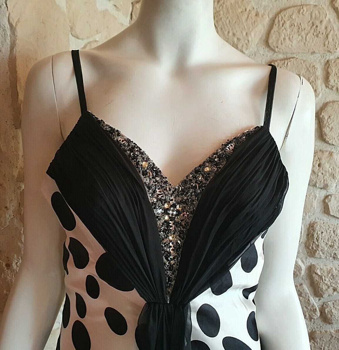 Robe Cocktail Asymétrique Mademoiselle Amour - Noir Et Blanc - Taille Unique - Neuf Avec étiquettes