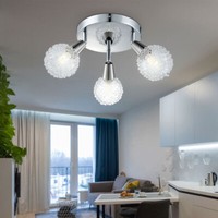 Deckenlampe Deckenleuchte Esszimmerlampe Rondell Silber Flurlampe Geflecht Led